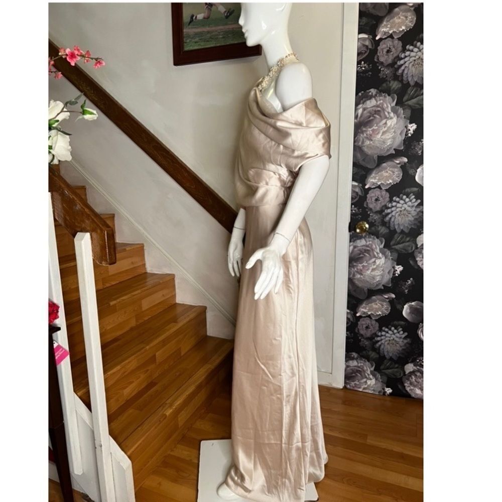 BHLDN Amsale Pryce Off-the-Shoulder Column Dress/ size 8 - Picture 5 of 8